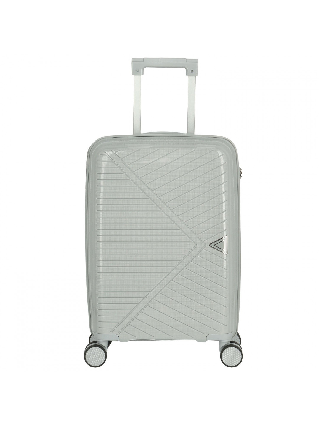 Cestovní plastový kufr Mervin velikost S stříbrný